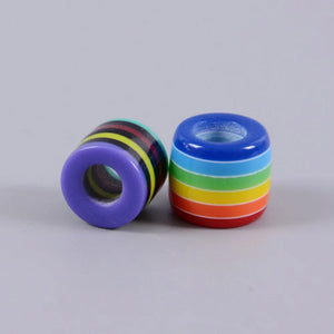 100pcs 6mm Colorful Resin Dreadlock Beads - Rainbow Stripes