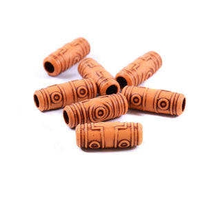 12Pcs-24Pcs Hair Braid Dread Dreadlock Beads Cuffs Clips Wooden Color Approx 5.9mm Inner Hole