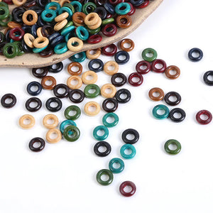 100pcs 13mm Wood Dreadlock Rings