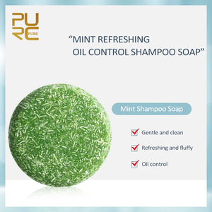 PURC Organic Mint Shampoo Bar Mint Handmade Cold Processed Hair Shampoo