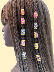 20PCS Acrylic Dreadlock Beads Hair Jewelry for Women Braids Colorful Tube Barrel Beads Hair Accessories Mixed Colors Braiding