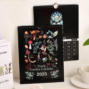 2025 decorative wall calendar. 4 beautiful designs to choose from: Dark Garden 1 and 2                            Mystery Garden 1 and 2