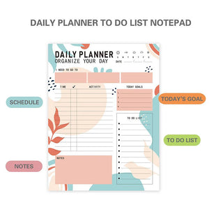 Magnetic Daily Planner Notepad 52 Sheets Tear-Off To-Do List, Fridge Message Board, Meal Planner Schedule, Notebook for Home School