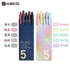 Kaco PURE Colored Ink Gel Pen Set (0.5mm 10pcs)