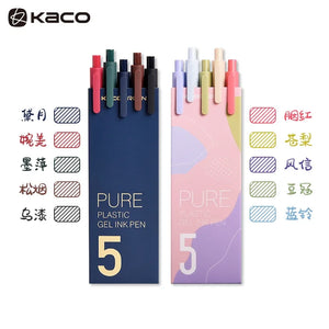 Kaco PURE Colored Ink Gel Pen Set (0.5mm 10pcs)