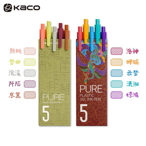 Kaco PURE Colored Ink Gel Pen Set (0.5mm 10pcs)