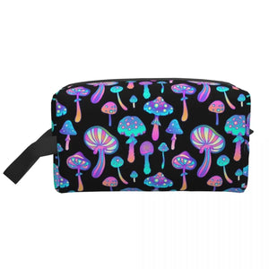 Custom Psychedelic Magic Mushroom Trippy Hippie Toiletry Bag Women Cosmetic Makeup Organizer Ladies Beauty Storage Dopp Kit Box