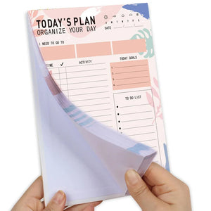 Magnetic Daily Planner Notepad 52 Sheets Tear-Off To-Do List, Fridge Message Board, Meal Planner Schedule, Notebook for Home School