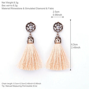 AENSOA Ethnic , Tassel Feathers,  Dreamcatcher Long Drop Earrings For Women