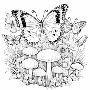 Whimsical Tree House Adult Picture Book Enchanting Mushroom Home Micro World Sketches Perfect Pencil Coloring Book