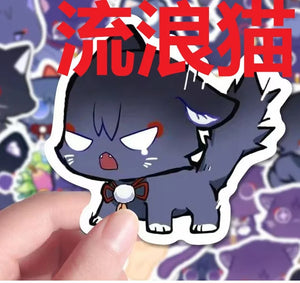 80Pcs Cartoon/anime style cat PVC Waterproof Sticker set