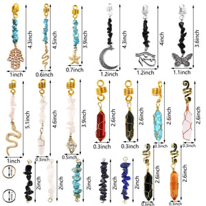 40pcs/lot DIY Natural Crystal Stone Dreadlock Beads Hair Accessories for Braids Braid Clip In Hair Beads Beads for Hair Braiding