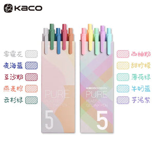 Kaco PURE Colored Ink Gel Pen Set (0.5mm 10pcs)