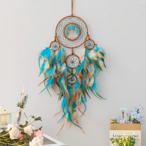 Dream catchers Tree of Life Dreamcatcher Home Decoration Indians Natural Stone Feathers Manual Dream Catcher Gift Wall Ornaments