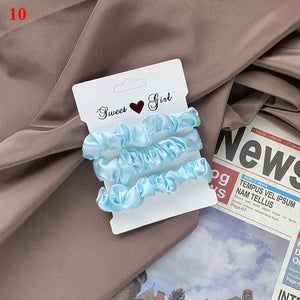 3Pcs/Set Sweet Colors Satin Silk Hair Band