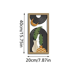 3pcs Wooden Bohemian Mural Aesthetic Vase Pattern Living Room Wall Decoration Hollow Out Design Wall Art Hanging Ornament Crafts