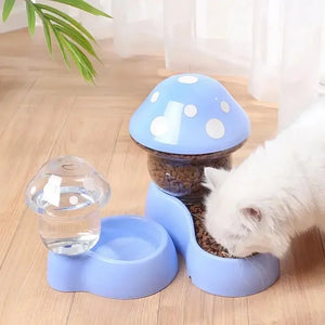 Cat Pet Automatic Feeder Water Dispenser Cute Mushroom Large Capacity Food Container Pet Bowl Water Storage Device supplies