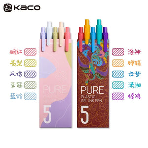 Kaco PURE Colored Ink Gel Pen Set (0.5mm 10pcs)