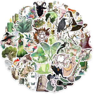 10/30/50PCS  Forest Witch PVC Sticker set