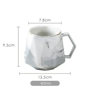 Creative Diamond Shape Ceramics Espresso Coffee Mug / Cup (set)