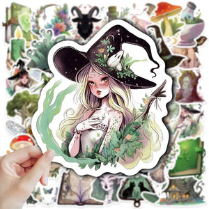 10/30/50PCS  Forest Witch PVC Sticker set