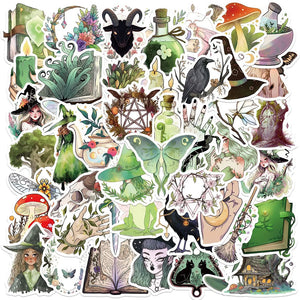 10/30/50PCS  Forest Witch PVC Sticker set