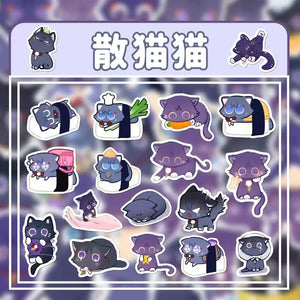 80Pcs Cartoon/anime style cat PVC Waterproof Sticker set