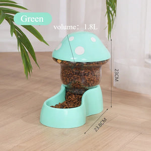 Cat Pet Automatic Feeder Water Dispenser Cute Mushroom Large Capacity Food Container Pet Bowl Water Storage Device supplies