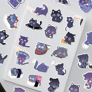 80Pcs Cartoon/anime style cat PVC Waterproof Sticker set