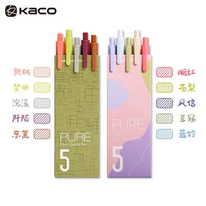 Kaco PURE Colored Ink Gel Pen Set (0.5mm 10pcs)